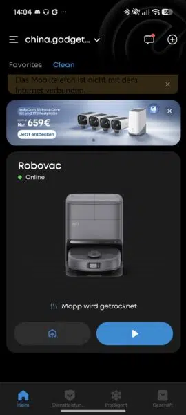 Eufy C28 App Startseite