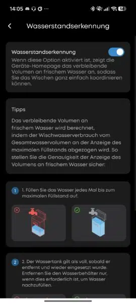 Eufy C28 App Wasserstandserkennung