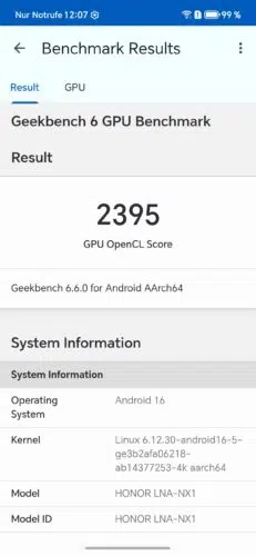 Honor 600 Lite geekbench gpu