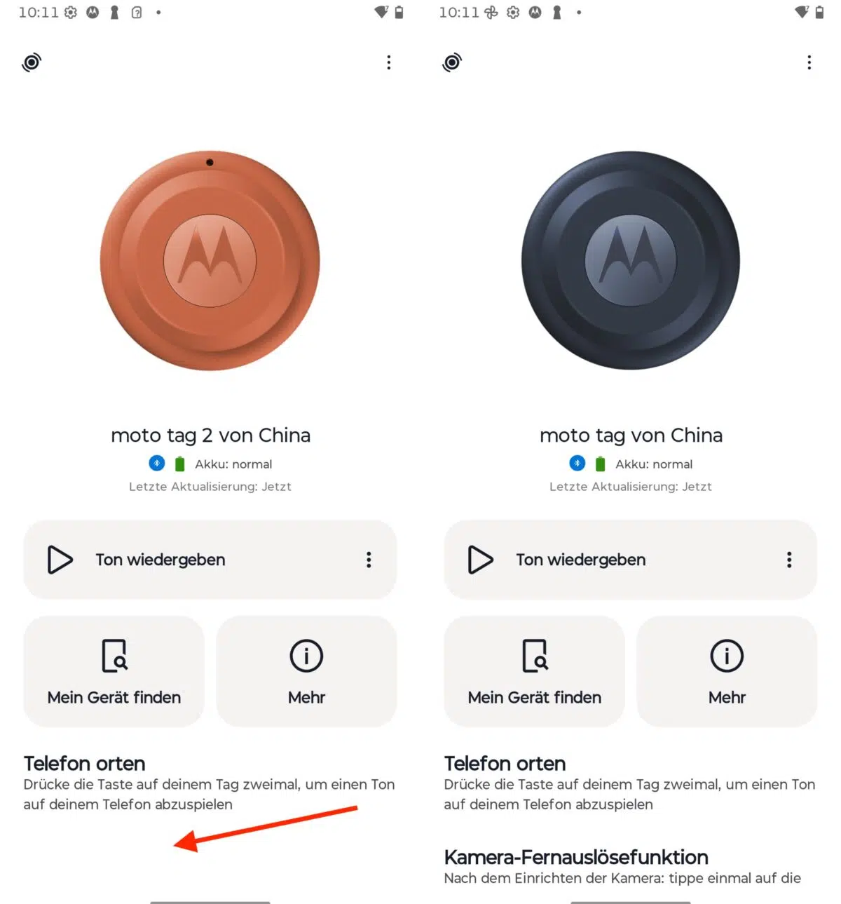 Motorola Moto Tag 2 Kamerafunktion