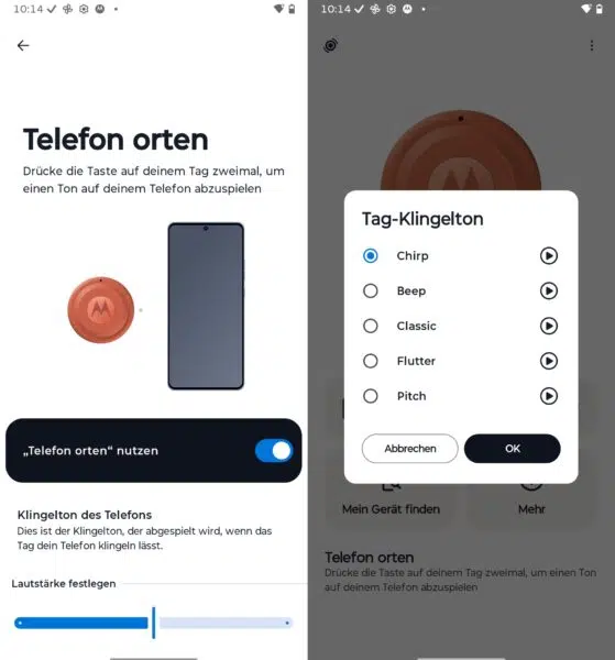 Motorola Moto Tag 2 Moto Tag App funktionen