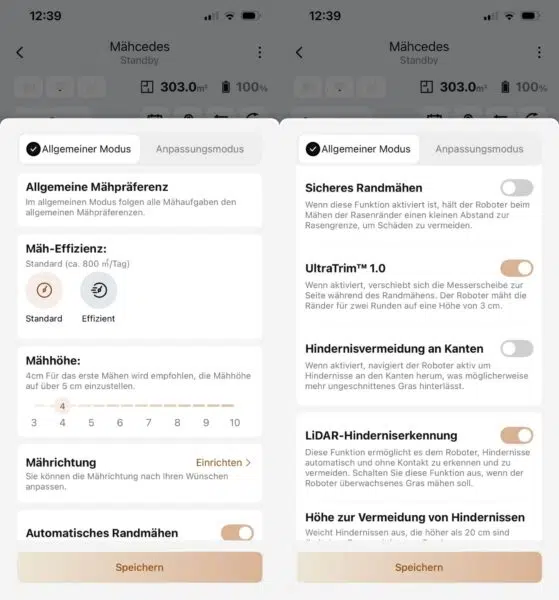 Mova LiDAX Ultra 1000 App Einstellungen Mova LiDAX Ultra 1000 App Einstellungen