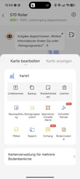 Mova S70 Roller Karte