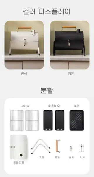 tragbarer Holzkohlegrill  Lieferumfang