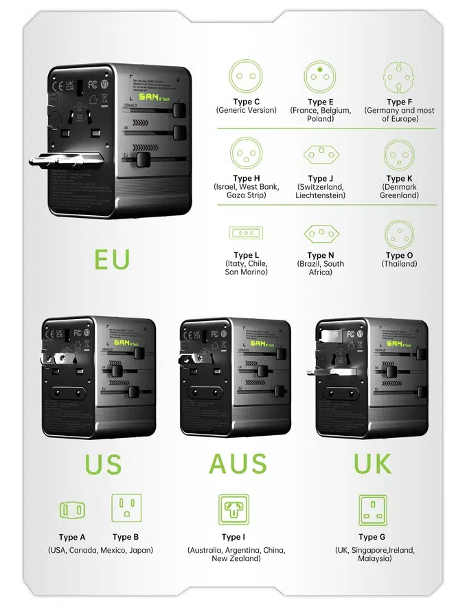 Powertag 100W Reiseadapter mti Apple Find My 4