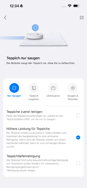 Rovorock Qrevo S Pro Teppich Rovorock Qrevo S Pro Teppich