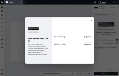 xTool P3 Initial Konfigurtaion xTool P3 Initial Konfigurtaion