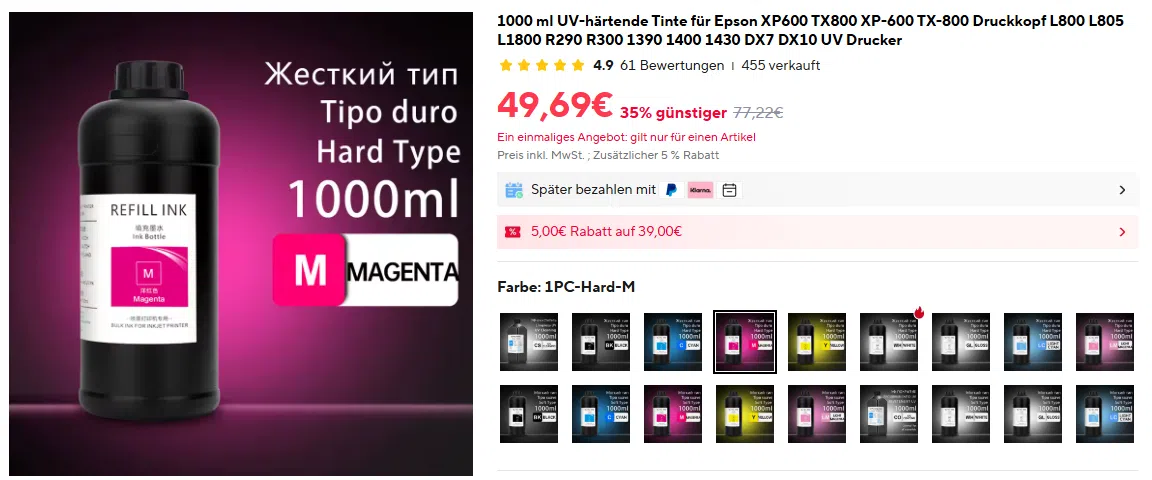 AliExpress UV Tinte AliExpress UV Tinte