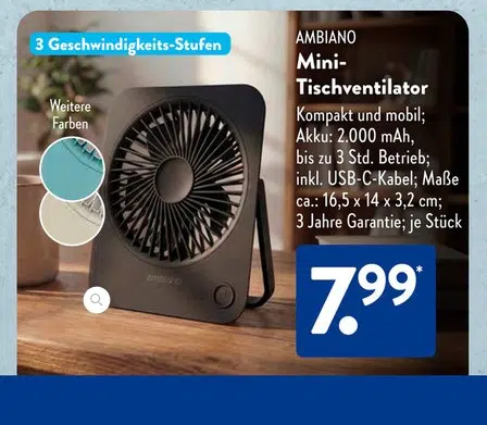 Ambiano Mini Tischventilator bei Aldi 2 Ambiano Mini Tischventilator bei Aldi 2