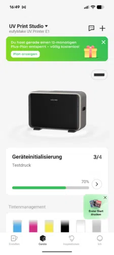 EufyMake E1 App Geraete Tab EufyMake E1 App Geraete Tab