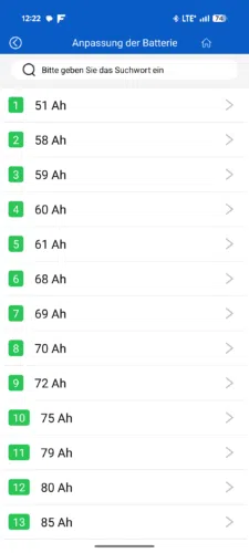 KDIAG App Batteriekapazitaet