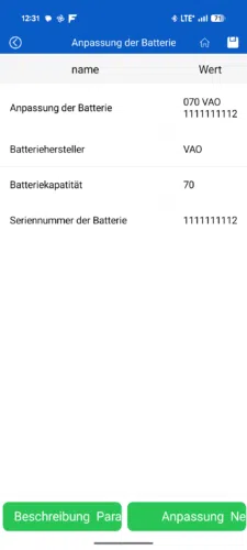 KDIAG App neue Batteriewerte