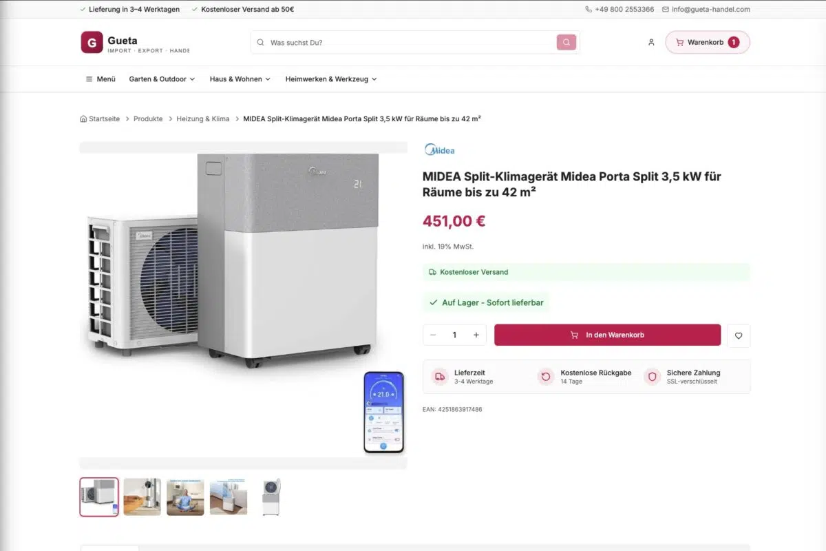Midea PortaSplit Fake