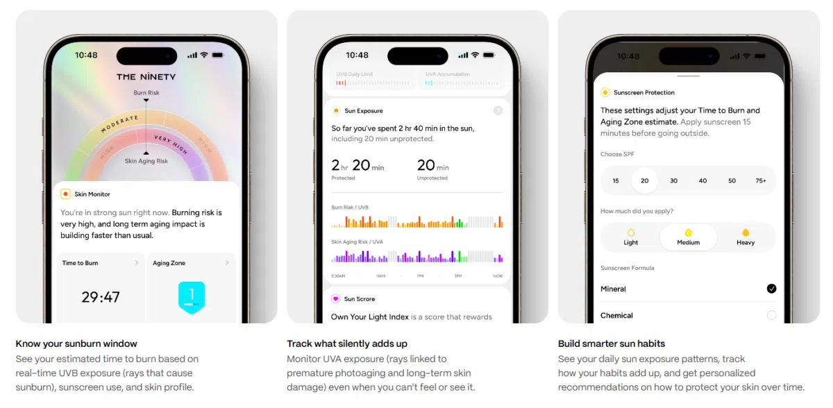 The90 Gem Halskette mit UV Sensor App