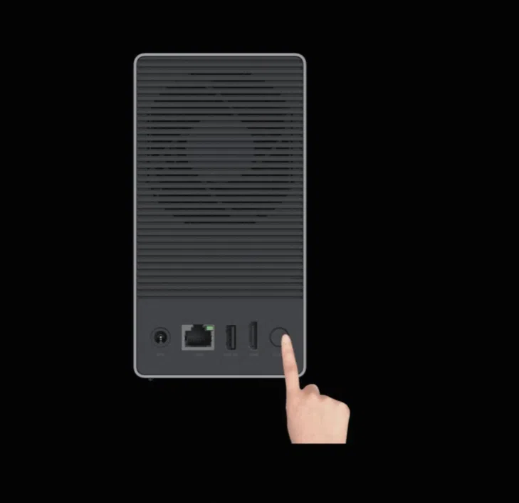 Xiaomi Storage NAS Rueckseite Xiaomi Storage NAS Rückseite