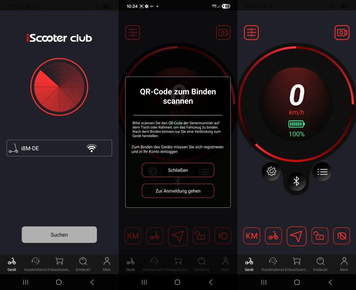 iScooter club App Anmeldung iScooter club App Anmeldung