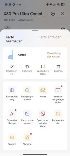 Dreame X60 Pro Complete karte anpassen