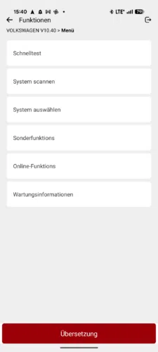 Kingbolen Soloscan VW EDIAG App Hauptmenue Kingbolen Soloscan VW EDIAG App Hauptmenue