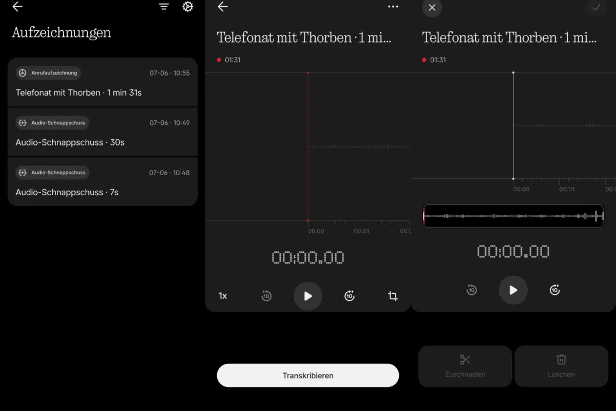 Nothing ear 3a Audio Aufnahme App Nothing ear 3a Audio Aufnahme App