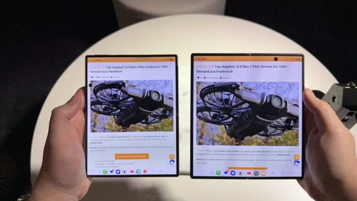 Samsung Galaxy Z Fold8 und Samsung Galaxy Z Fold8 Ultra nebeneinander Website Landscape Samsung Galaxy Z Fold8 und Samsung Galaxy Z Fold8 Ultra nebeneinander Website Landscape
