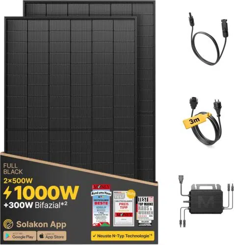 Solakon 1000 Watt Balkonkraftwerk 3m Kabel