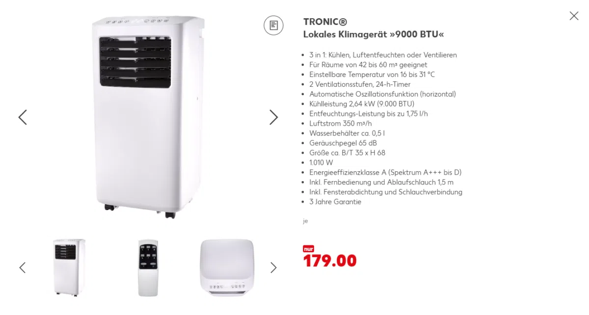 TRONIC Klimaanlage Kauflandangebot