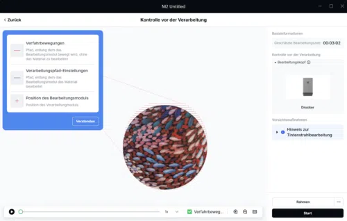xTool M2 Einrichtung xTool Studio Druck.Preview