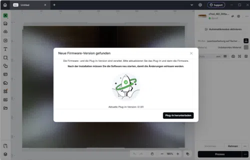 xTool M2 Einrichtung xTool Studio FW Update automatisch