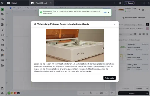 xTool M2 Einrichtung xTool Studio Kalibrierung