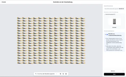 xTool M2 Sticker preview keine Materialansicht