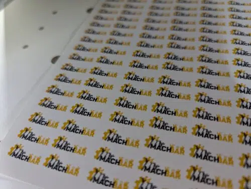 xTool M2 Test Sticker Detailaufnahme