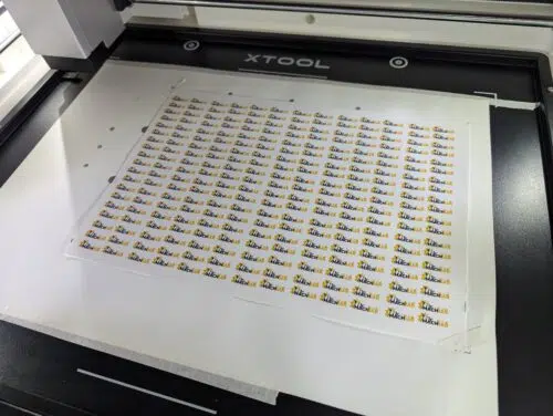 xTool M2 Test Sticker gedruckt