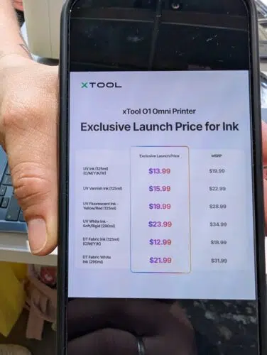 xTool O1 Omni Tintenpreise xTool O1 Omni Tintenpreise