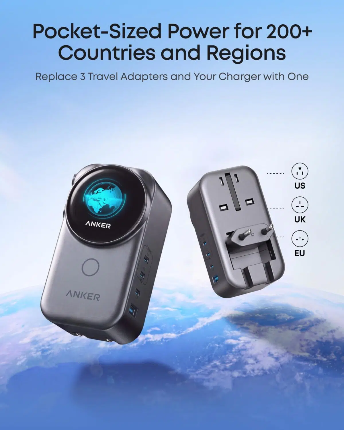 Anker Nano Reiseadapter mit Display 3