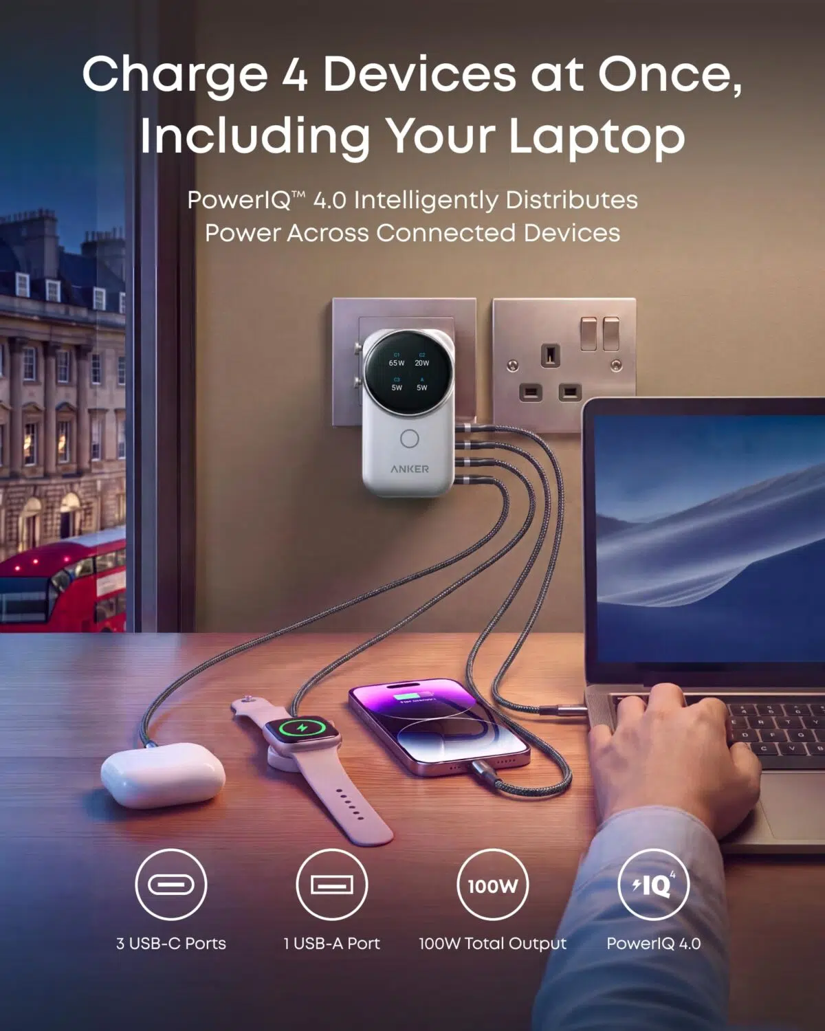 Anker Nano Reiseadapter mit Display 4