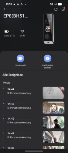 Ezviz EP8 Ultra Video Tuerklingel Test App Timeline Ezviz EP8 Ultra Video Tuerklingel Test App Timeline