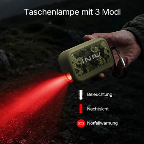 INIU 45 W Outdoor Powerbank Taschenlampe INIU 45 W Outdoor-Powerbank Taschenlampe