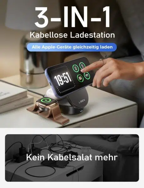 LISEN 3 in 1 MagSafe Ladestation kabellos LISEN 3 in 1 MagSafe Ladestation kabellos