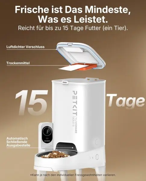 PETKIT YumShare Solo 2 Futterautomat 15 Tage Futter