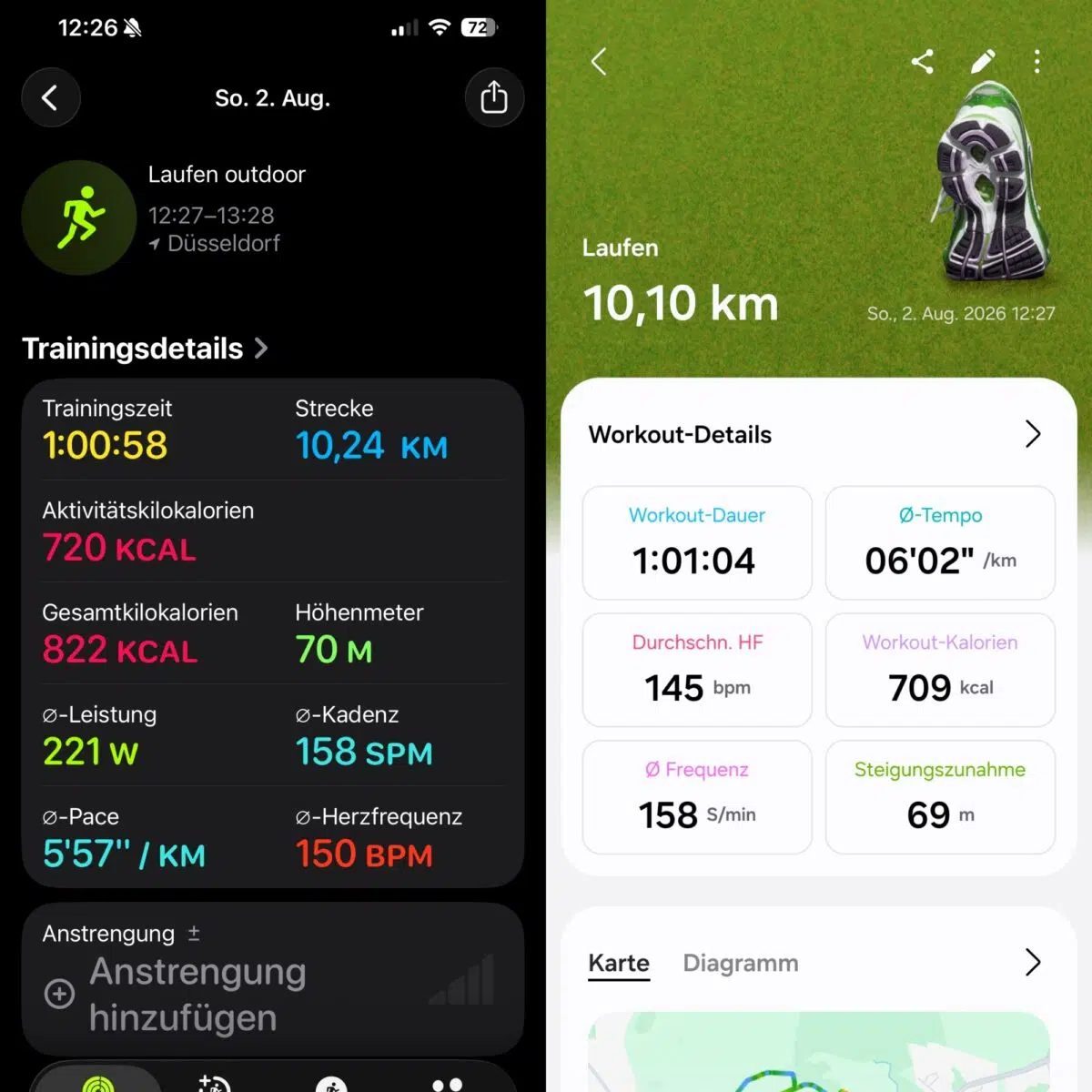 Samsung Galaxy Watch 9 vs Apple Watch Laufdaten