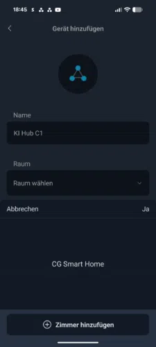 SwitchBot AI Hub Test App AI Hub hinzufuegen