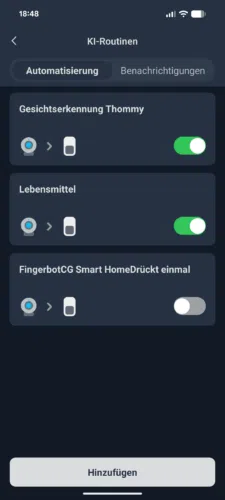 SwitchBot AI Hub Test App Automationen