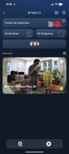 SwitchBot AI Hub Test App Gesichtserkennung aber keine Lebensmittel
