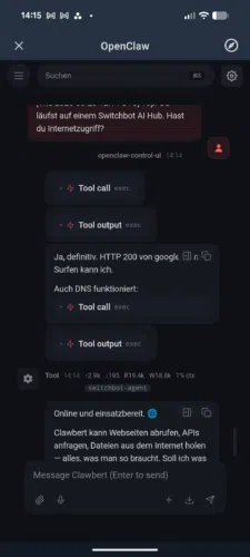 SwitchBot AI Hub Test App Open Claw Tool Calling