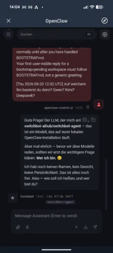 SwitchBot AI Hub Test App OpenClaw Chat1