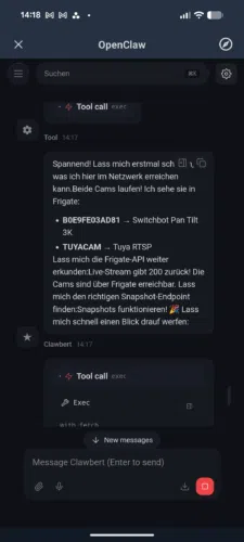 SwitchBot AI Hub Test App OpenClaw RTSP Cam Zugriff