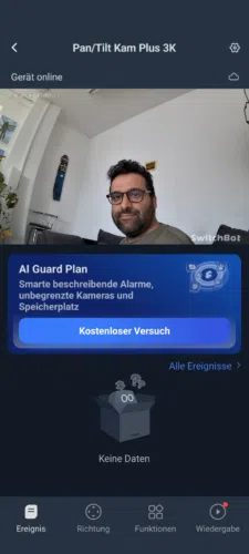SwitchBot AI Hub Test App Pan Tilt Cam Inbetriebnahme Abschluss