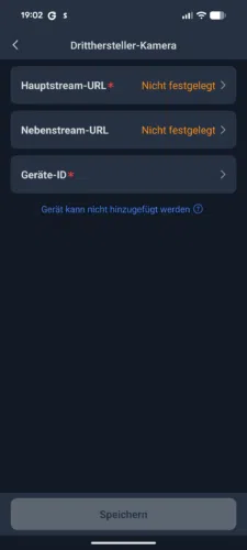 SwitchBot AI Hub Test App RTSP Fremd Cam hinzufuegen1