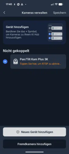 SwitchBot AI Hub Test App SwitchBot Cam hinzufuegen