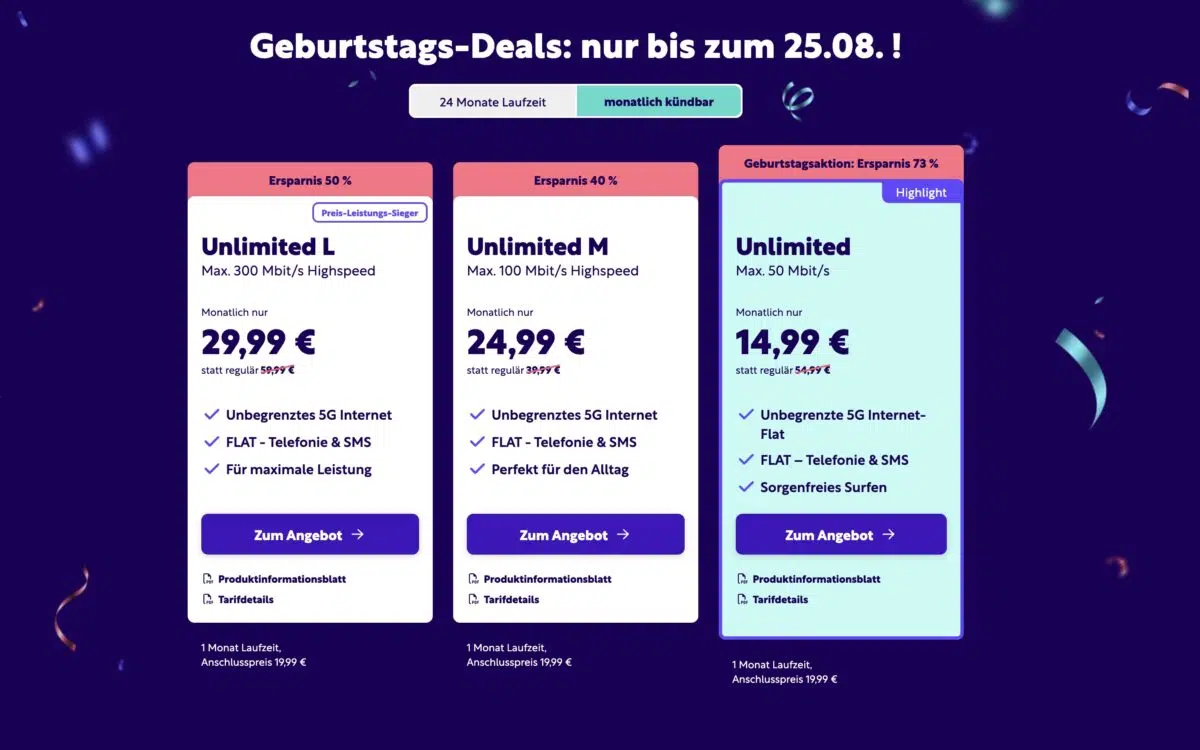 Unlimted Mobile Tarife auswahl Unlimted Mobile Tarife auswahl